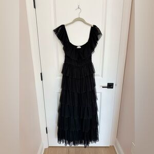 Petal & Pup Tulle Black Tiered Dress